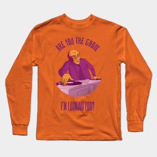 Ghoul DJ Playing Halloween Music Tunes Long Sleeve T-Shirt